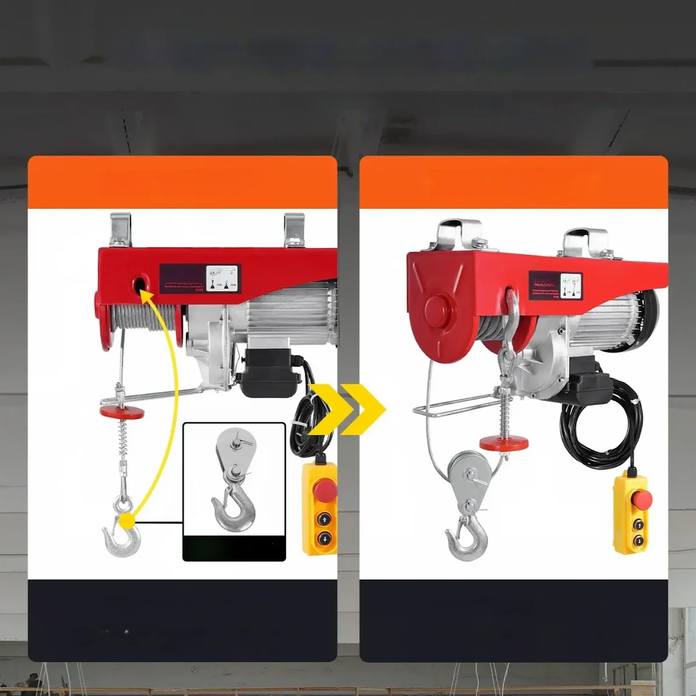 Wyciągarka Elektryczna Łańcuchowa Podnośnik Warsztat 1200 kg 230V Pilot - obrazek 4