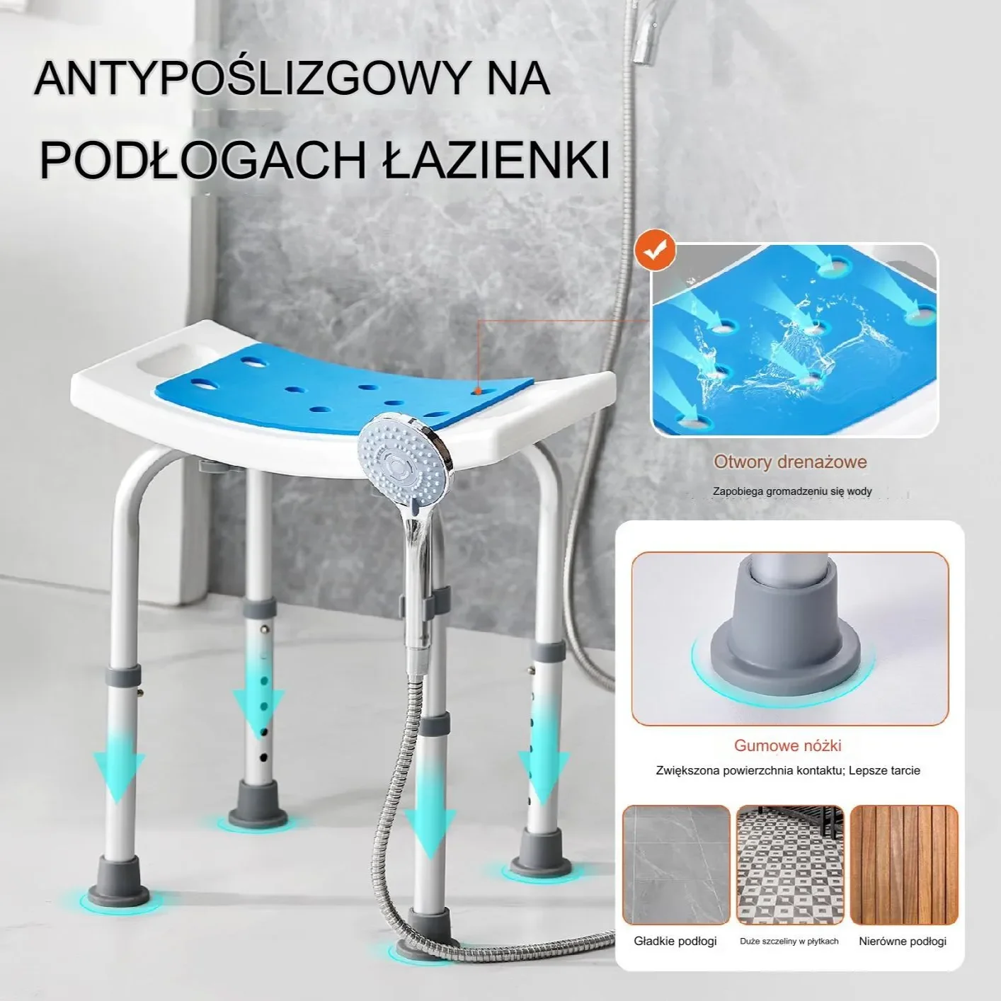 Siedzisko prysznicowe do 158 kg - obrazek 2