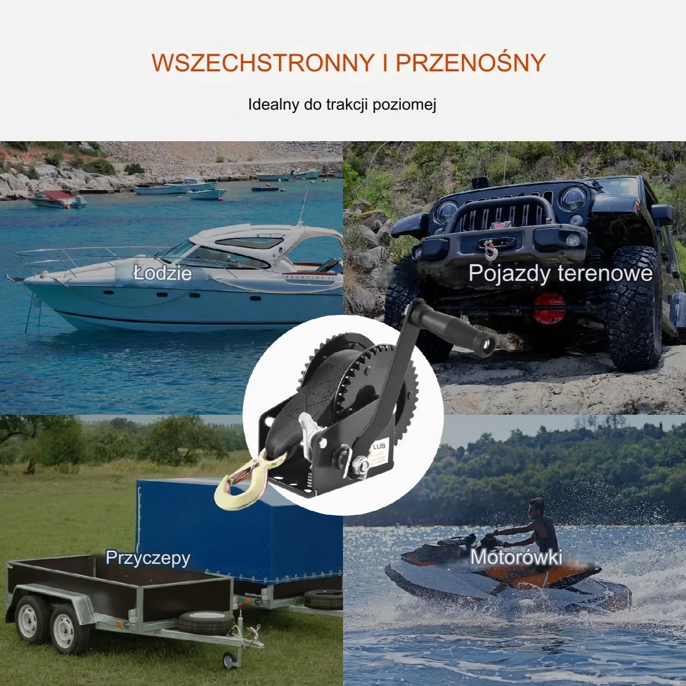 Wciągarka Ręczna z Korbą 907 kg - obrazek 3