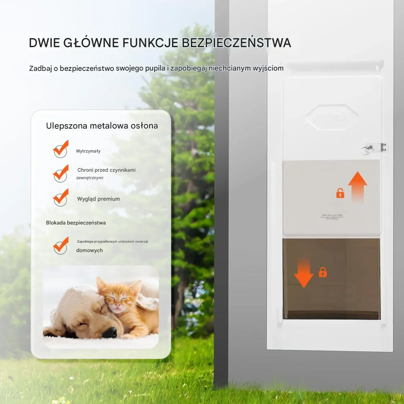 Drzwi dla psa balkonowe przesuwne regulowane XL montaż bez wiercenia - obrazek 3