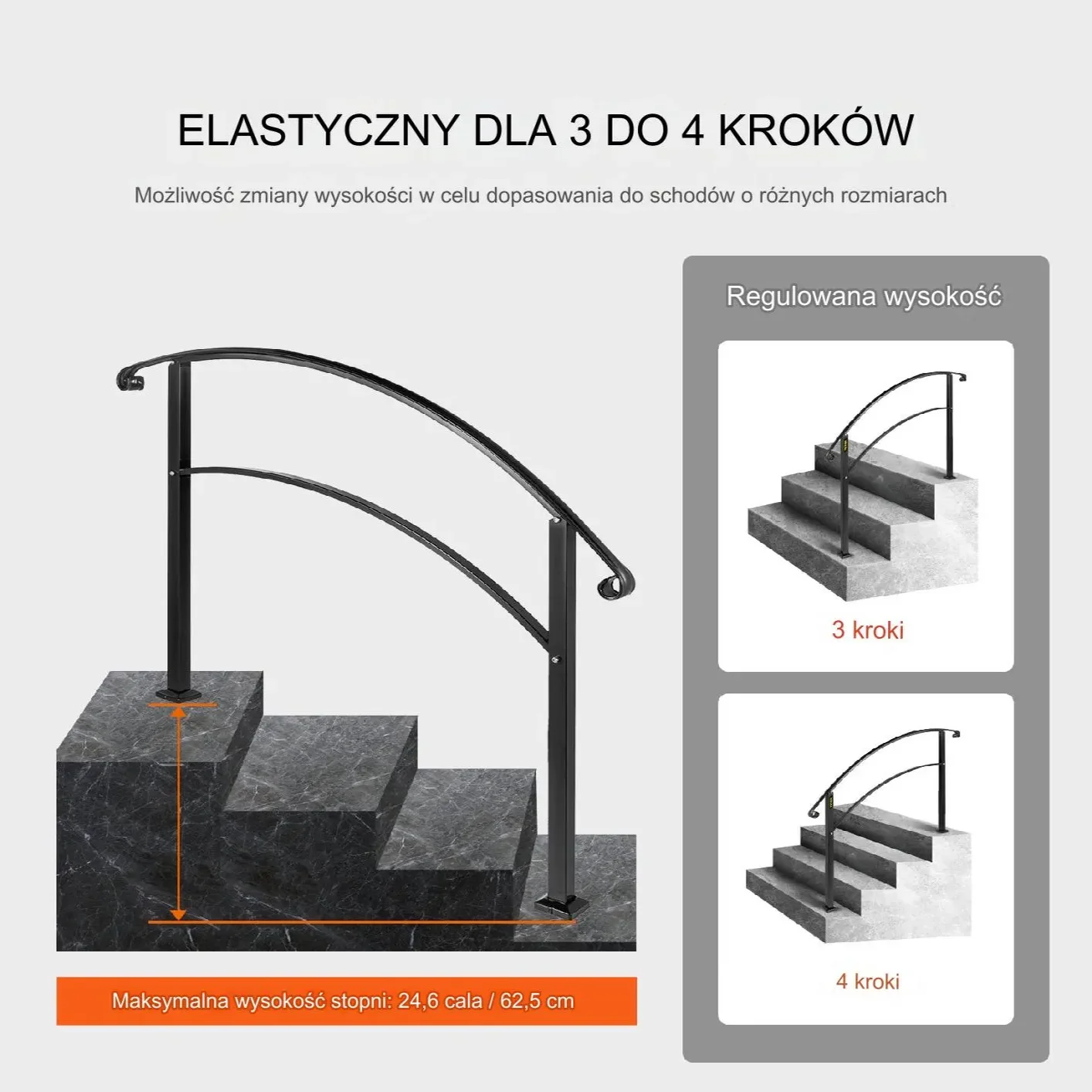 Poręcz Zewnętrzna do Schodów 4-stopniowych - obrazek 2