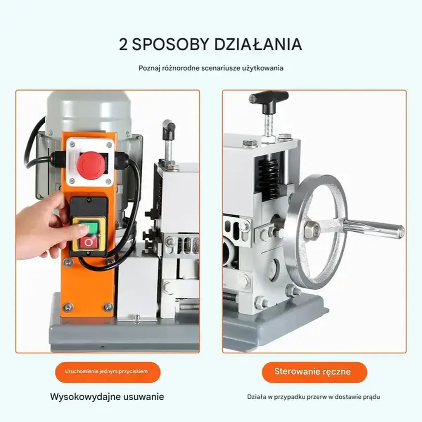 Maszyna do zdejmowania izolacji z kabli 1,5-40 mm - elektryczna ręczna - obrazek 4