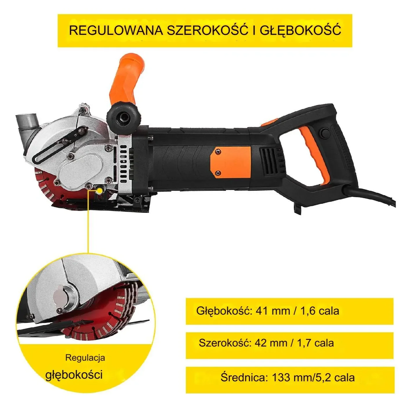 Bruzdownica do betonu frezarka rowków elektryczna 4800 W 133 mm - obrazek 6