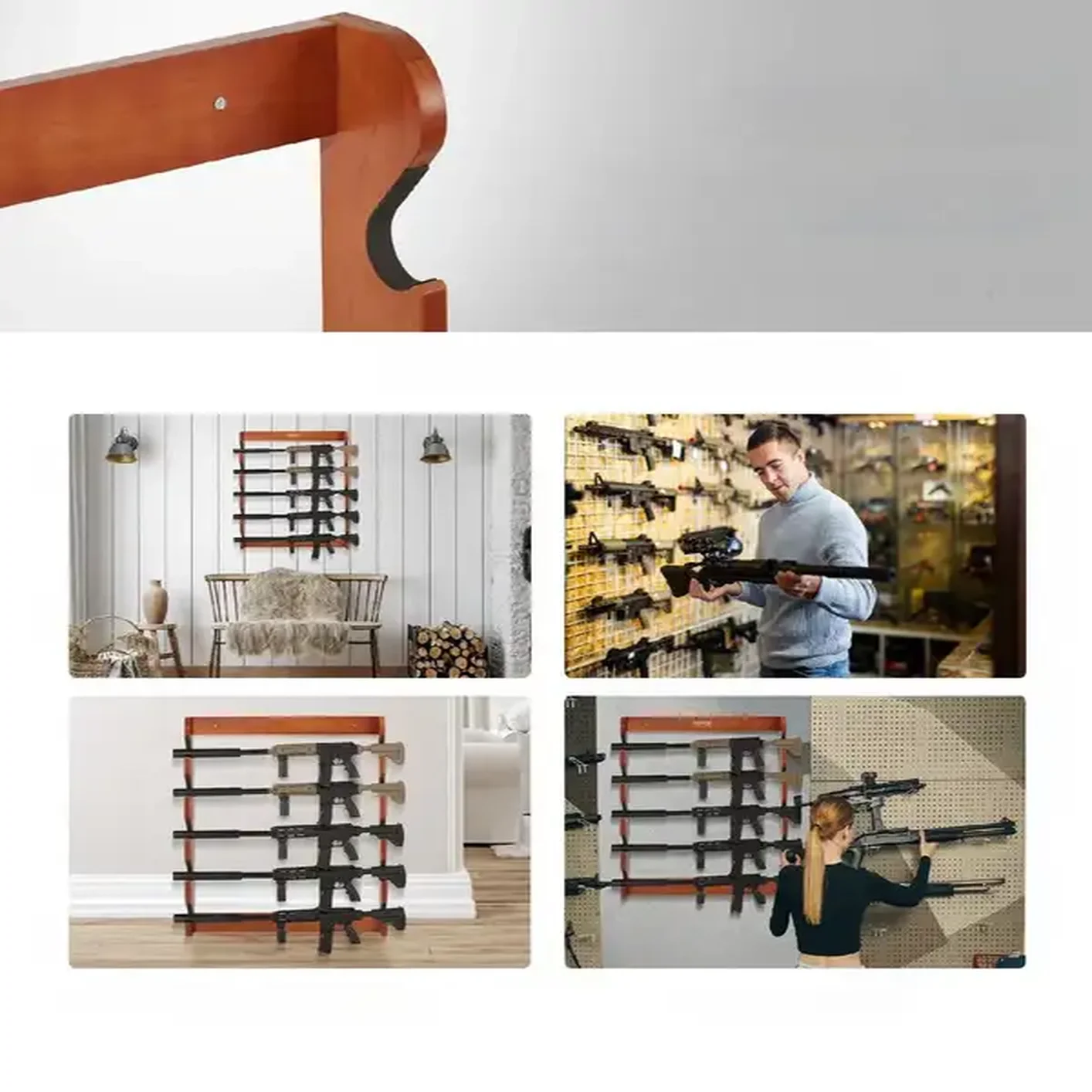 Stojak na broń drewniany na 5 sztuk - obrazek 4