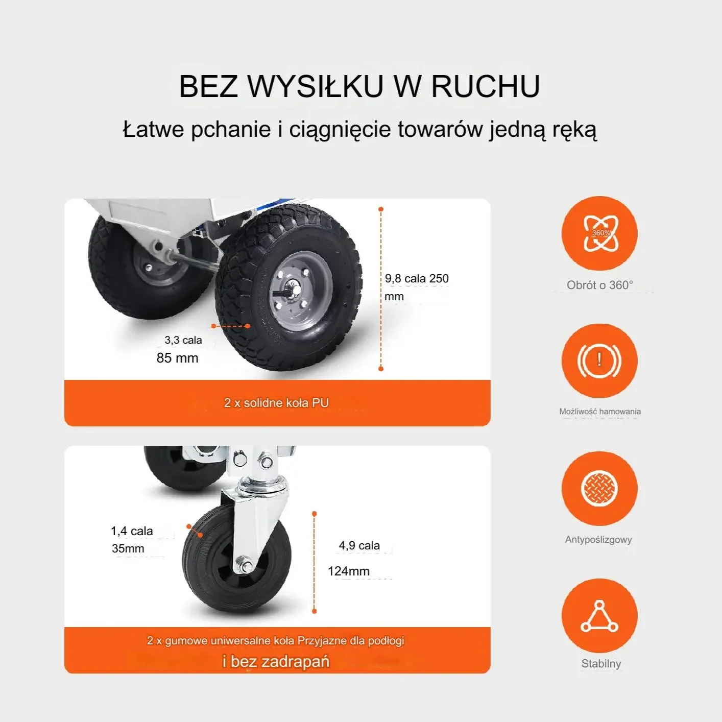 Wózek transportowy magazynowy składany aluminiowy 363 kg - obrazek 10