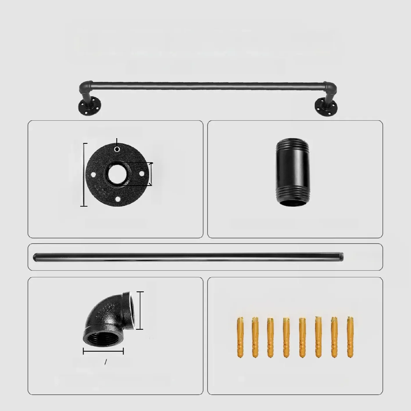 Poręcz schodowa 90cm stalowa ścienna rura montaż bezpieczeństwo wewnętrzna