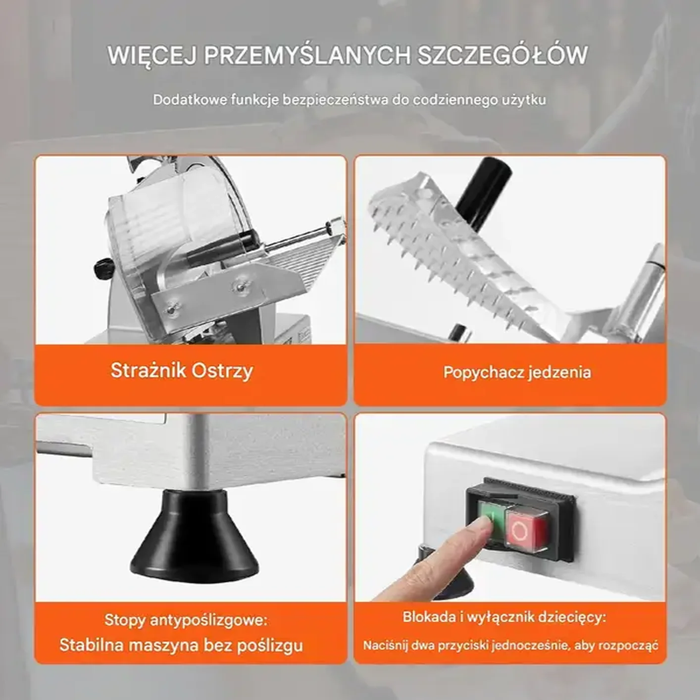 Krajalnica do mięs elektryczna 340 W regulowana grubość gastronomiczna