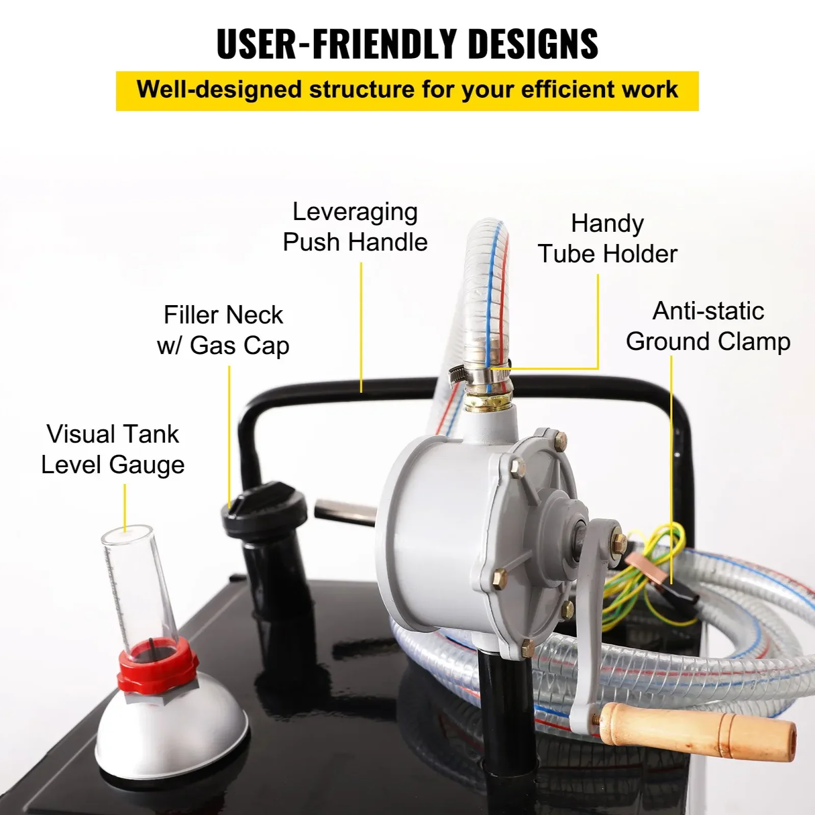 Zbiornik paliwa kanister 132L – pompa do benzyny i oleju napędowego czarny - obrazek 3