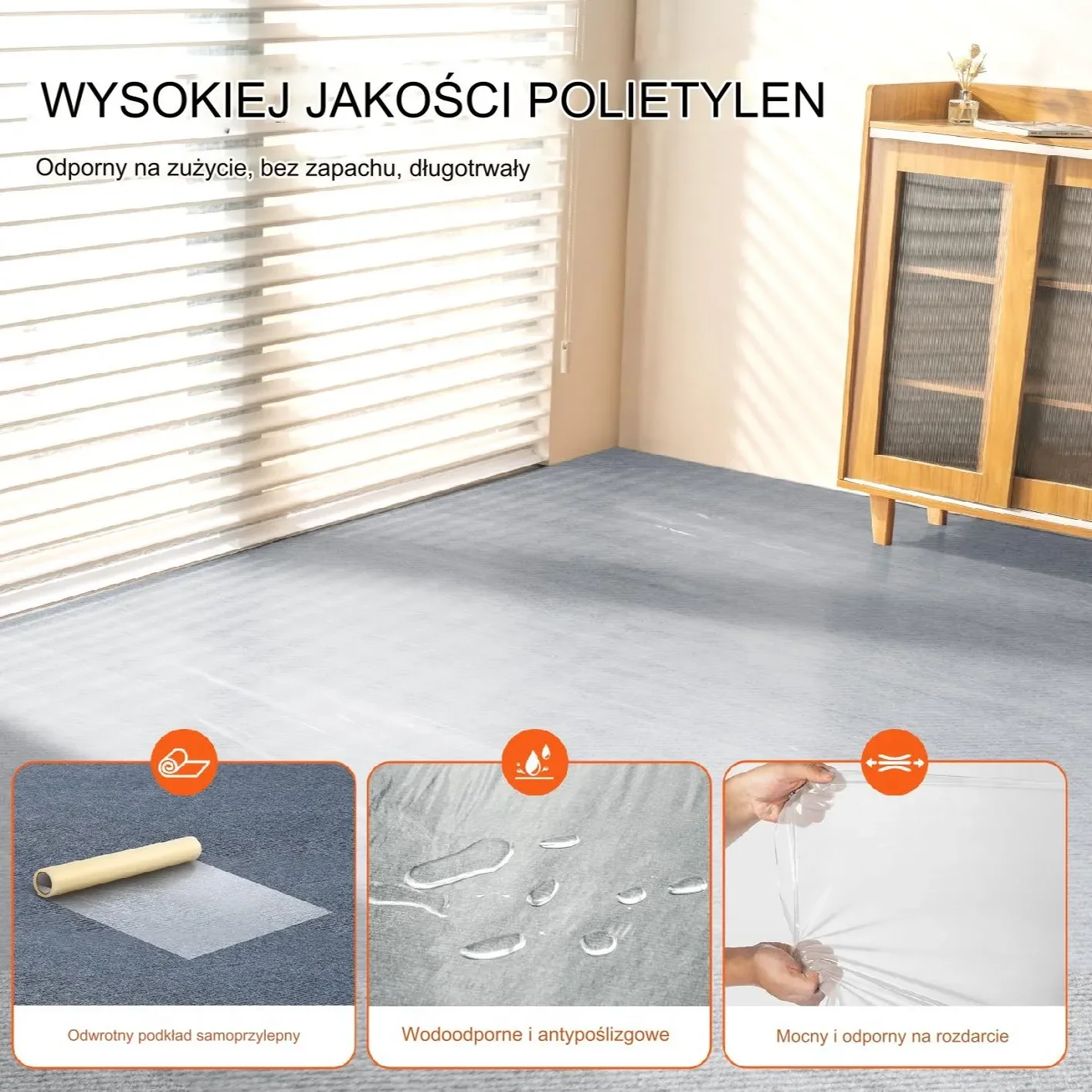 Samoprzylepna Folia Ochronna na Dywan 154 x 508 cm - obrazek 4