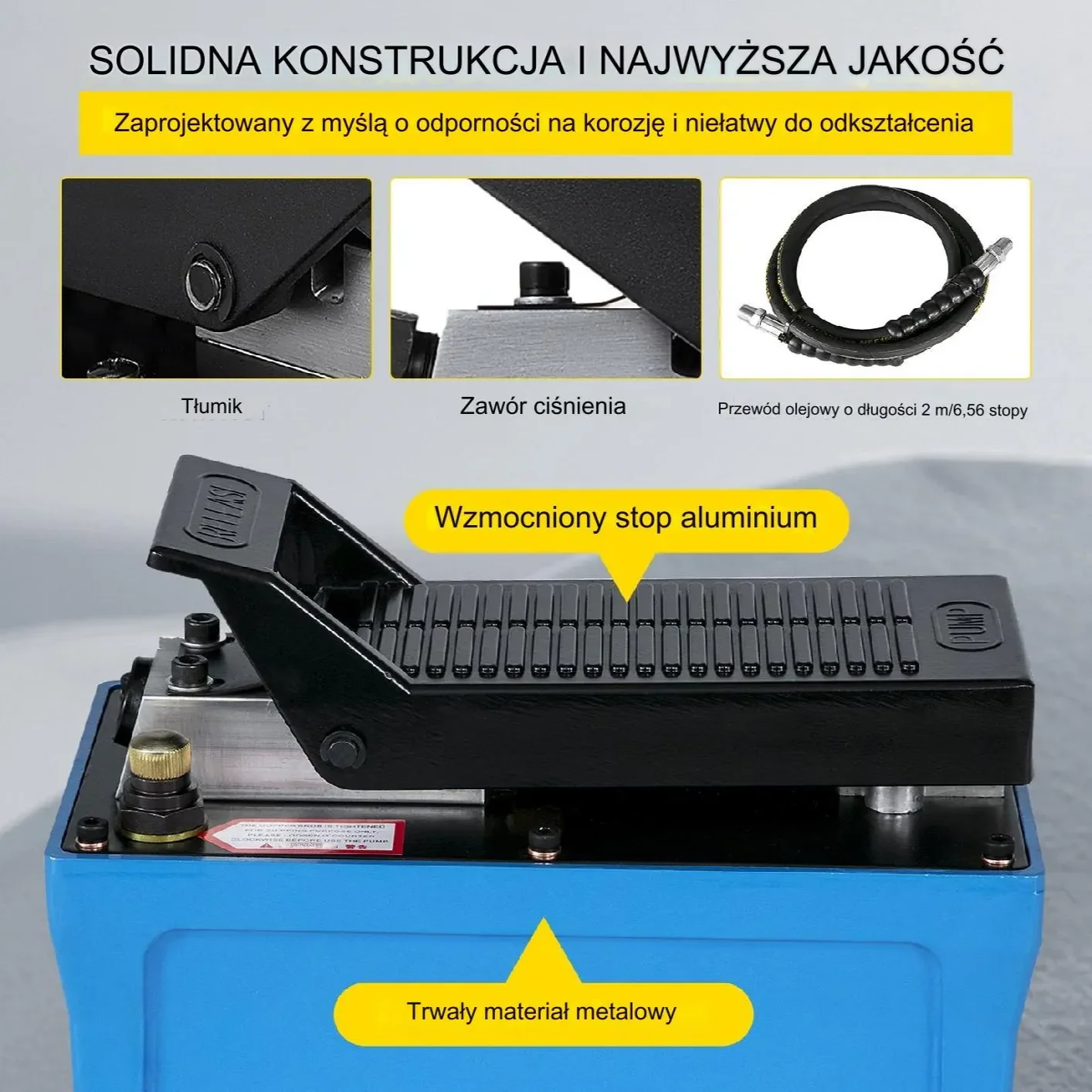 Pneumatyczna pompa hydrauliczna 670 bar 1,8 m