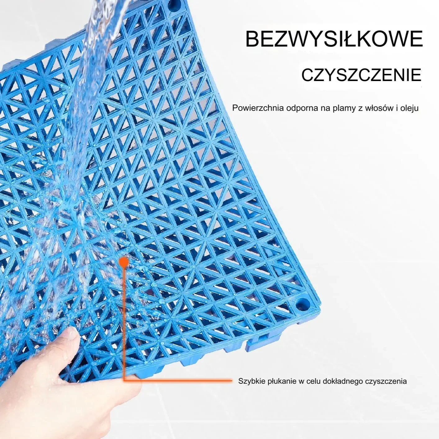 Mata drenażowa niebieskie 30x30cm 50szt PVC łączona antypoślizgowa łazienka - obrazek 4