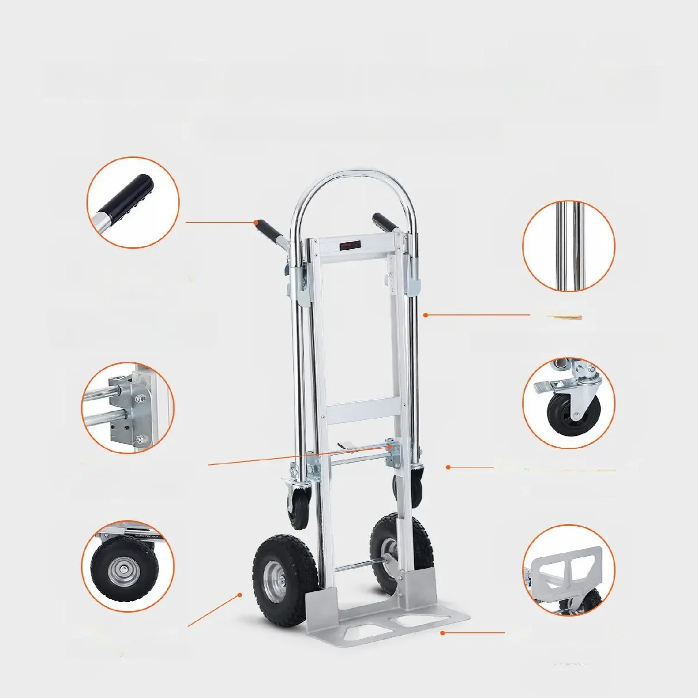 Wózek transportowy magazynowy składany aluminiowy 454 kg - obrazek 4