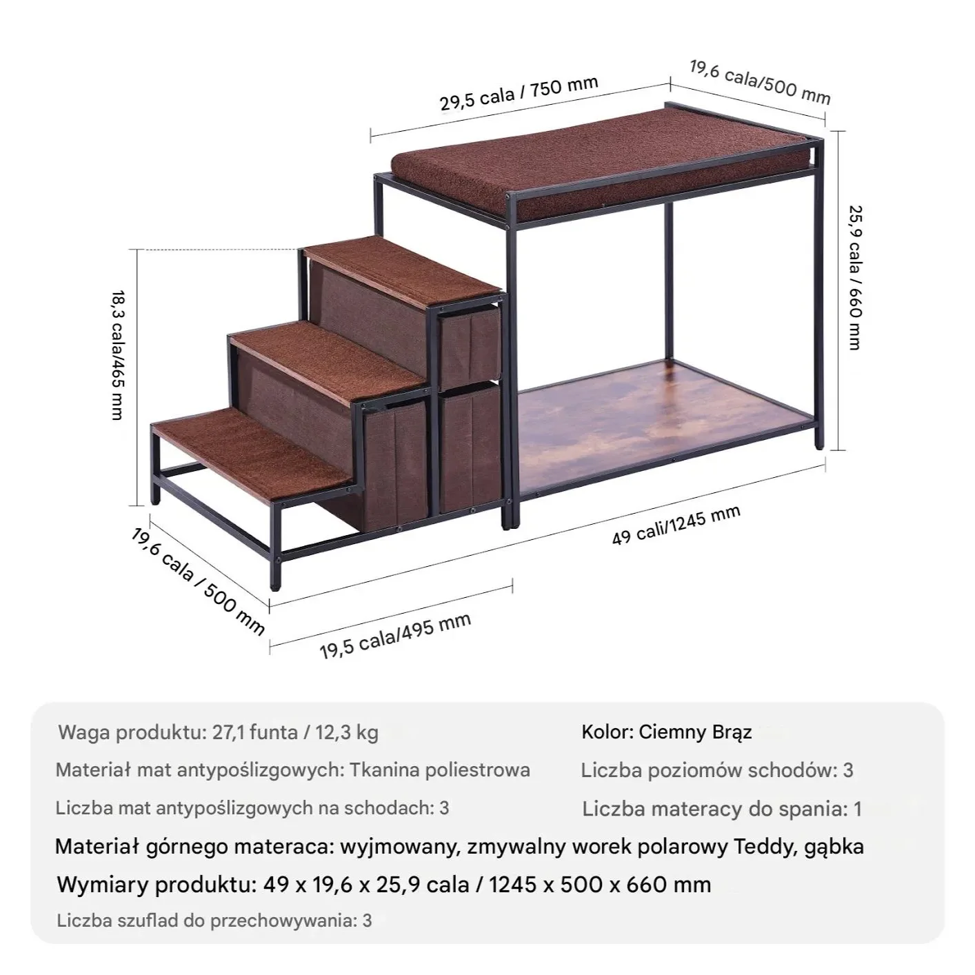 Łóżko Piętrowe dla Psa/Kota