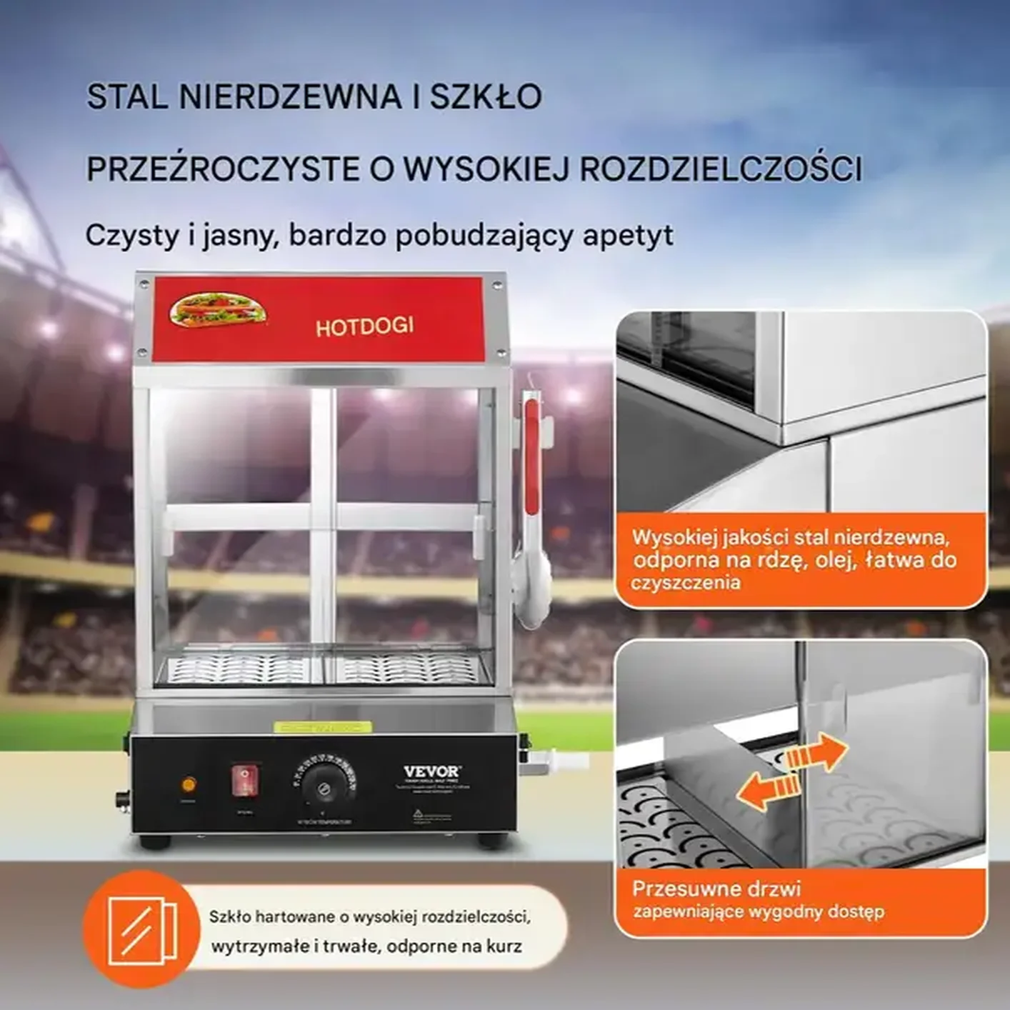 Podgrzewacz witryna grzewcza do Hot Dogów parówek bułek 27 L