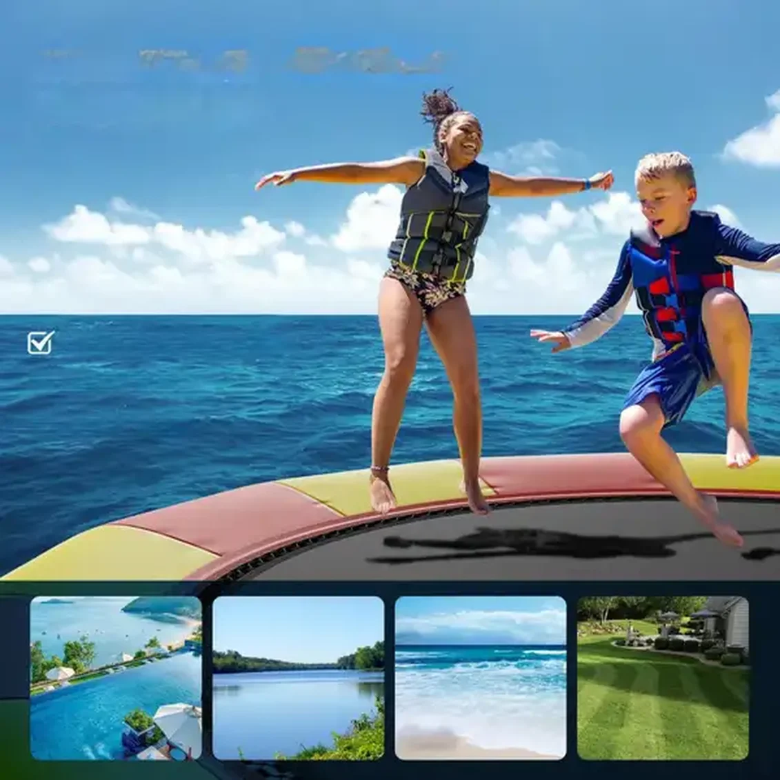 Dmuchana trampolina wodna + pompka elektryczna 537 cm