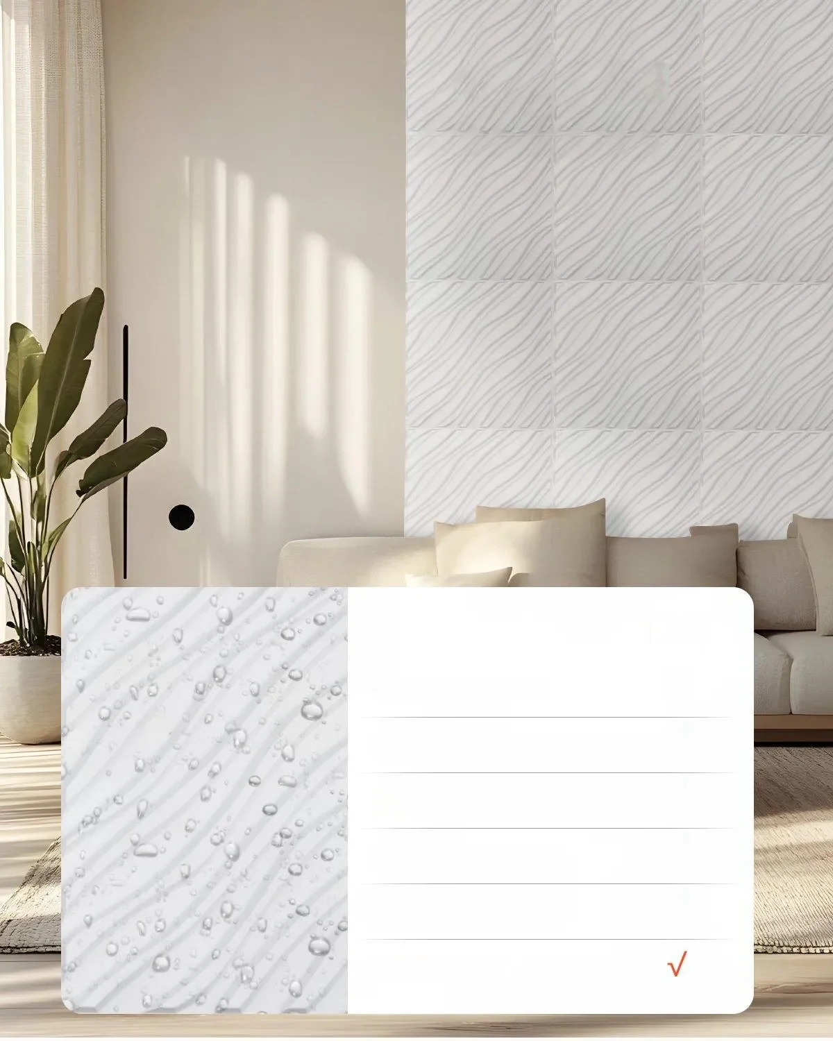 Panele Ścienne 3D - Białe Fale 2.97 m² - obrazek 5