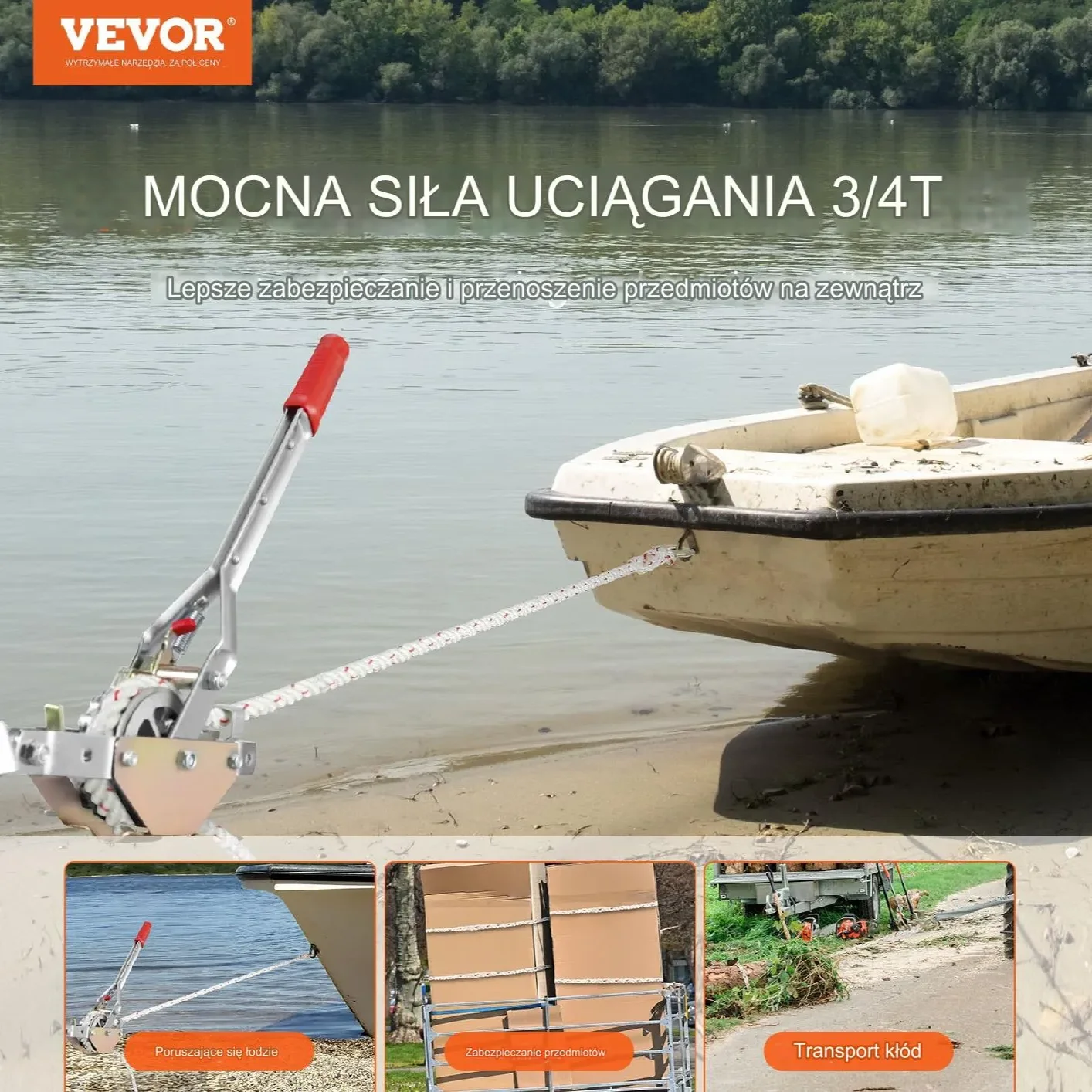 Ręczna Wciągarka Linowa 750 kg - obrazek 4