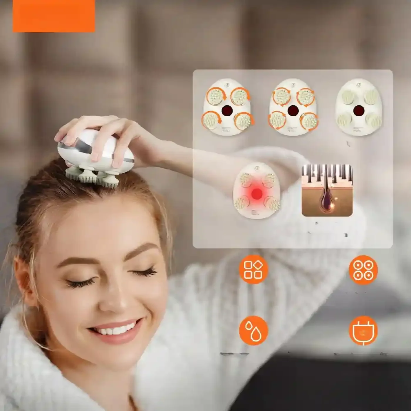 MASAŻER DO SKÓRY GŁOWY STYMULUJĄCY POROST WŁOSÓW - obrazek 6