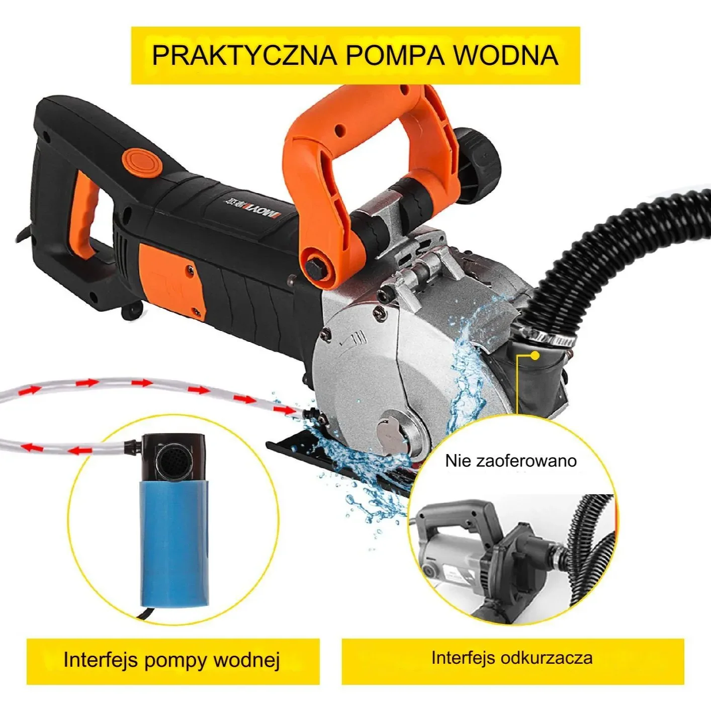 Bruzdownica do betonu frezarka rowków elektryczna 4800 W 133 mm - obrazek 2