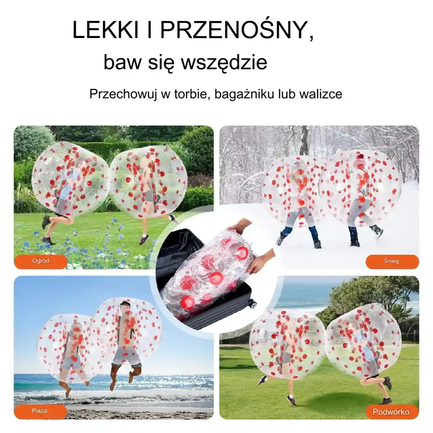 Dmuchana Pompowana Kula do Zabawy Zderzania się Bumper Bubble - obrazek 3