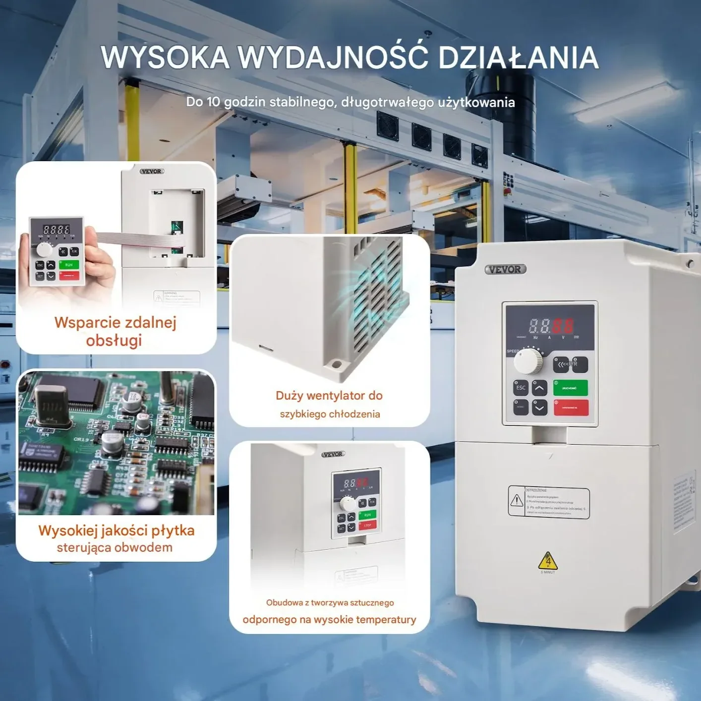 Falownik VFD 4kW 5HP 380V 1/3 fazowy sterownik silnika CNC regulowany - obrazek 4