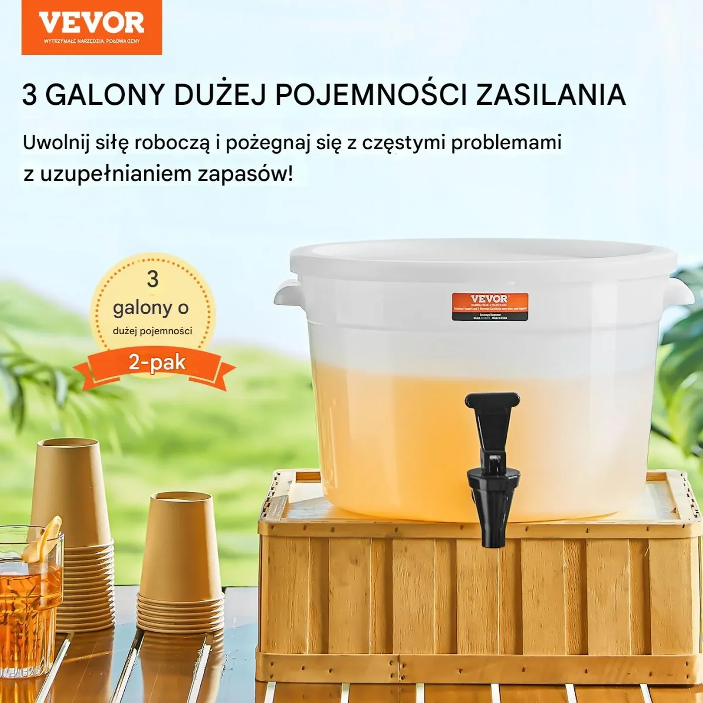 Dystrybutor do napojów – na imprezy i do restauracji 11 L 2 sztuki - obrazek 3