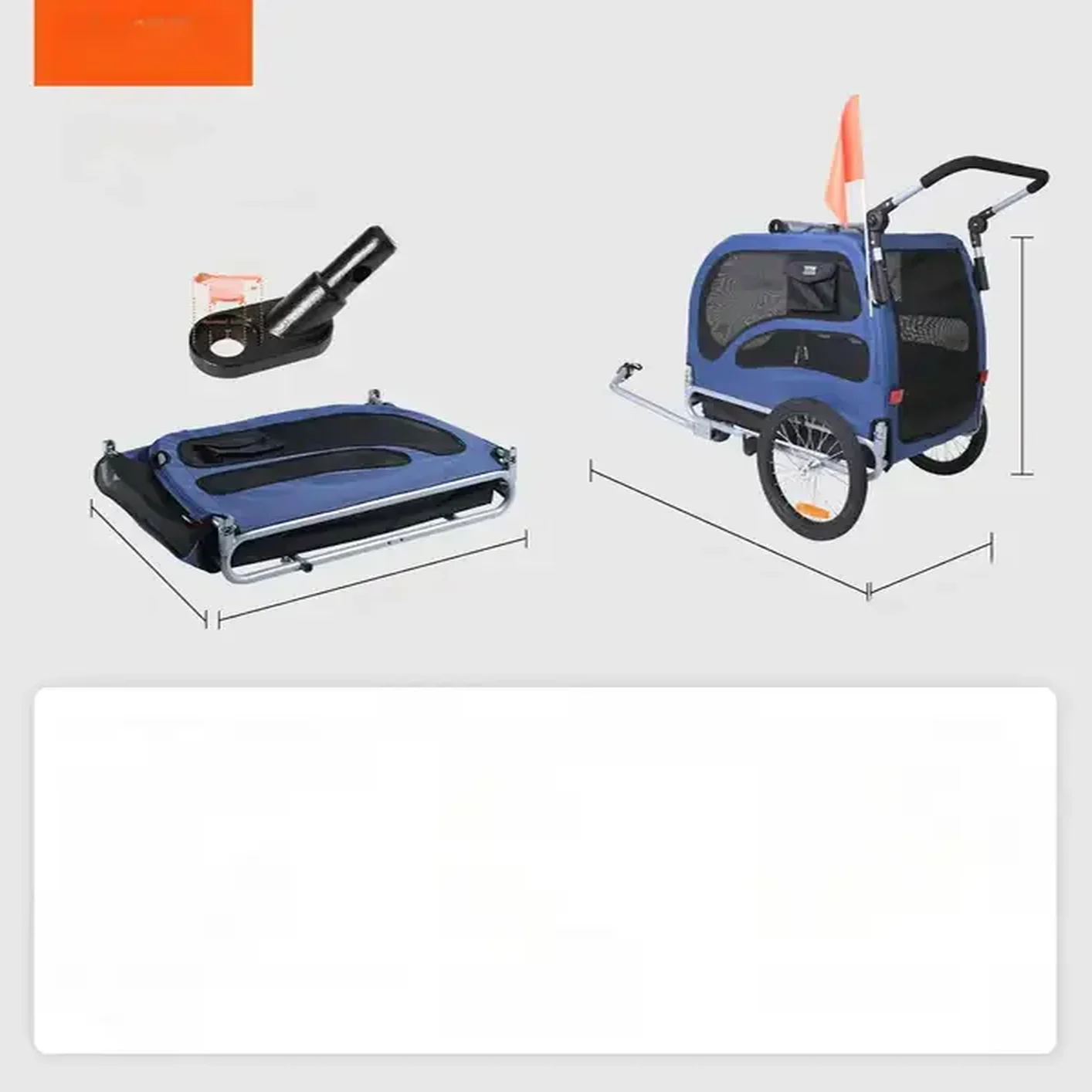 Przyczepka rowerowa dla psa do przewozu transporter do 45 kg niebieska - obrazek 6