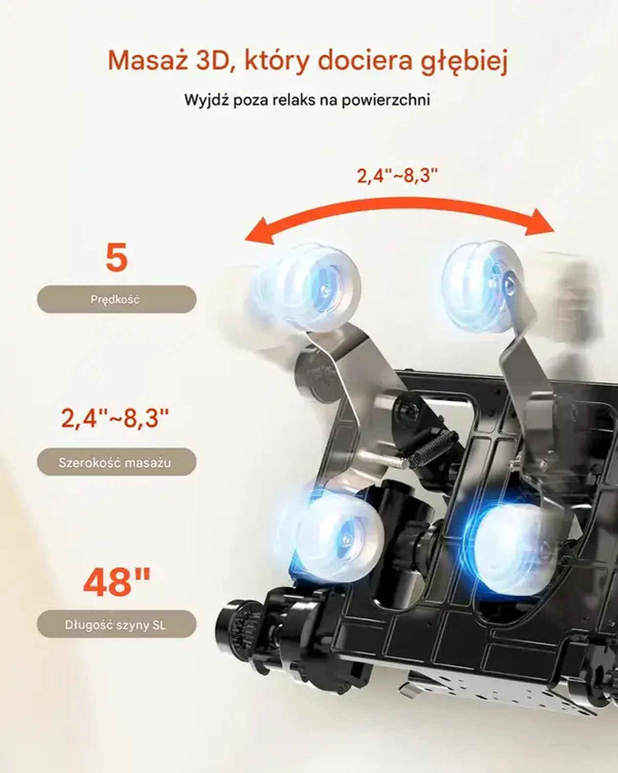 Fotel masujący 3D Zero Gravity SL-track z podgrzewaniem i LCD, relaks - obrazek 4