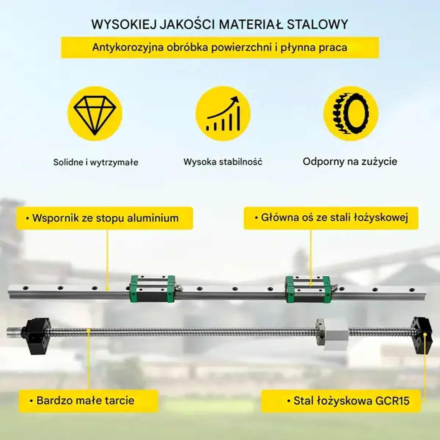 Zestaw prowadnic liniowych Prowadnica liniowa Szyna 1700 mm 2 szt. - obrazek 4