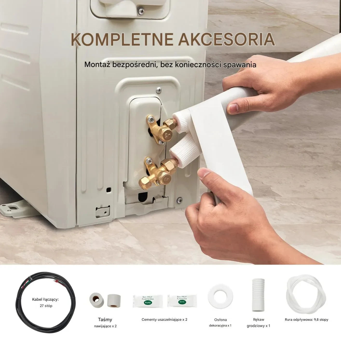 Zestaw rur miedzianych 7,6m izolowanych do klimatyzacji i HVAC - obrazek 5