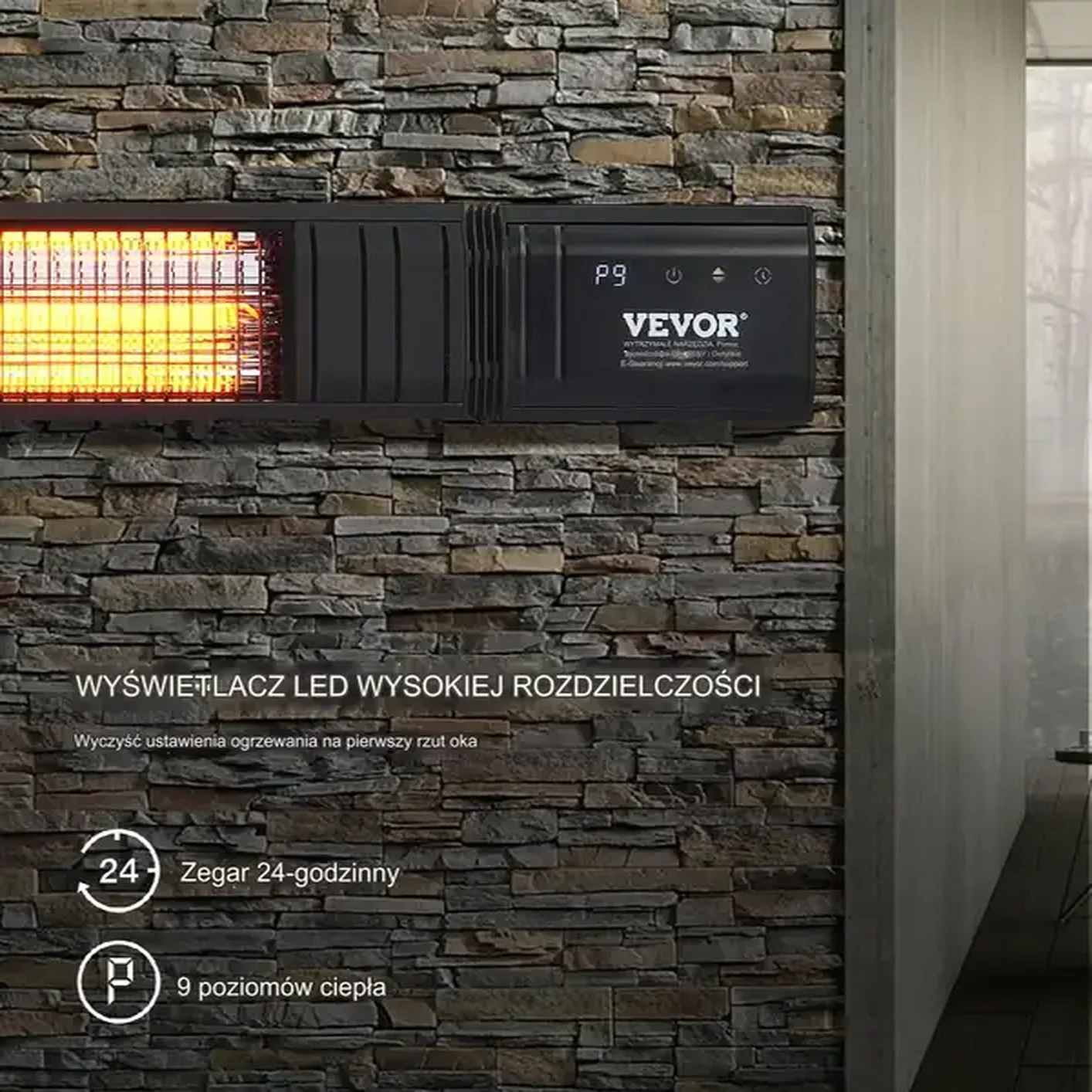 Promiennik podczerwieni grzejnik ogrodowy do ogrodu, tarasu 2000 W - obrazek 2