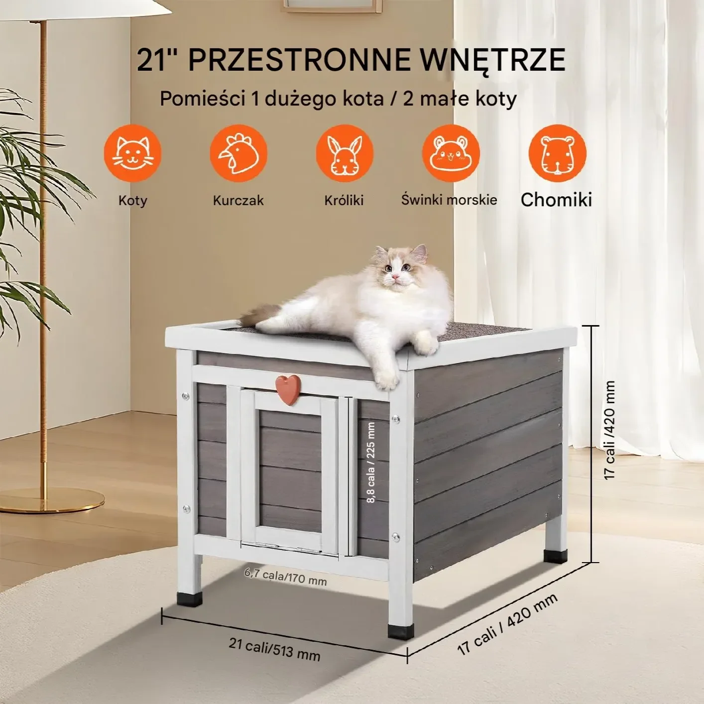 Zewnętrzny Dom dla Kota 51 cm - obrazek 5