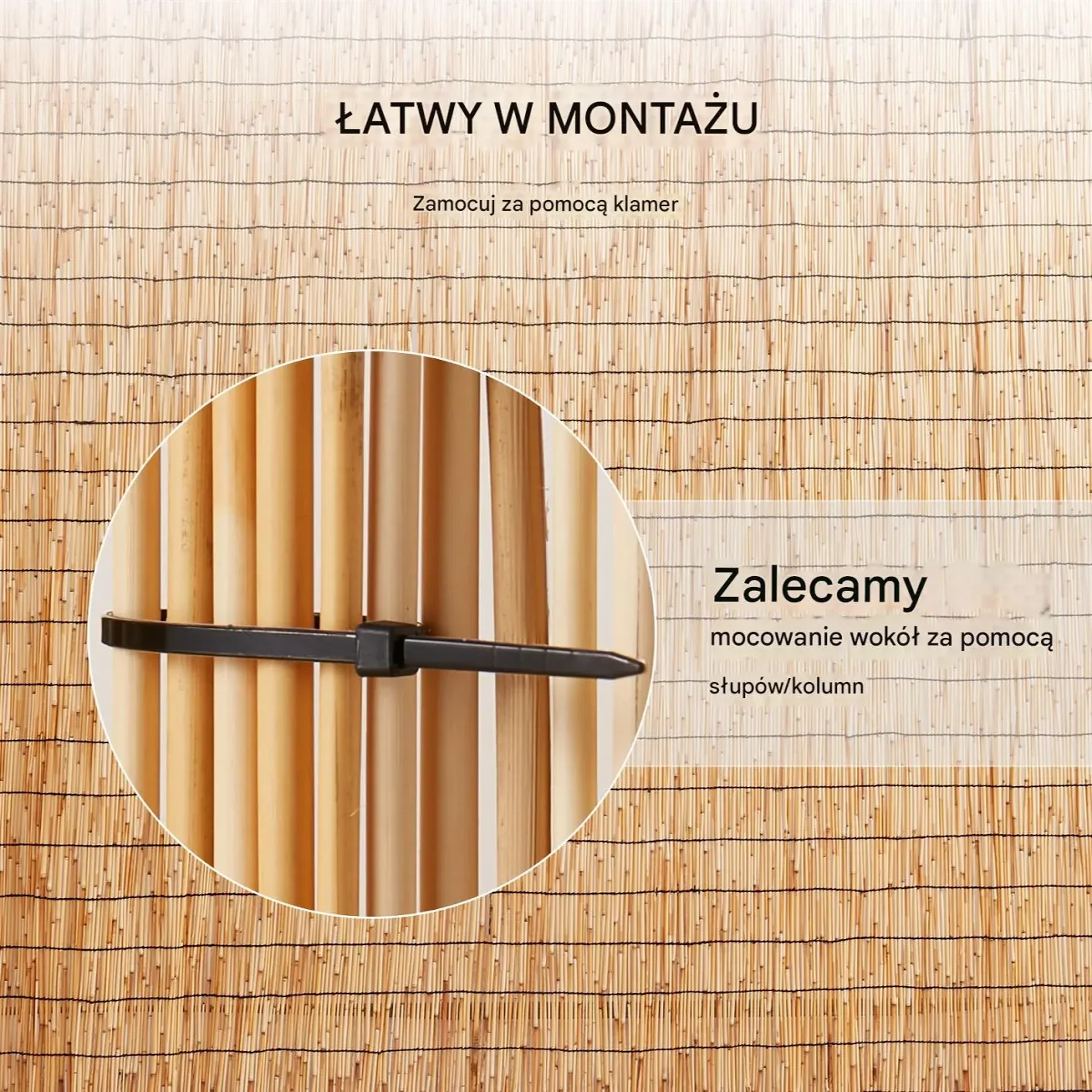 Mata trzcinowa na ogrodzenie balkon 3 x 1 m