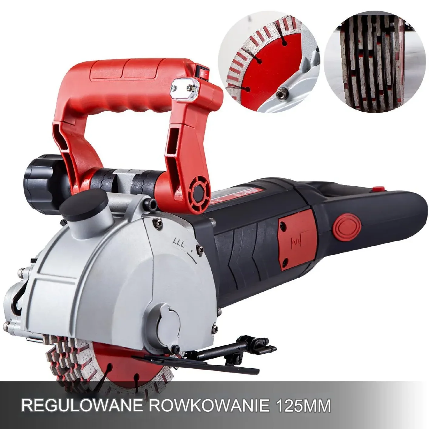 Bruzdownica do betonu 4800W 34mm/42mm 5 tarcz laser cięcie ścian - obrazek 2