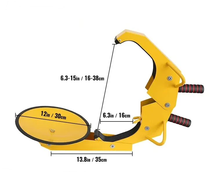 Blokada koła antykradzieżowa do aut przyczep kamperów 160-380 mm - obrazek 8