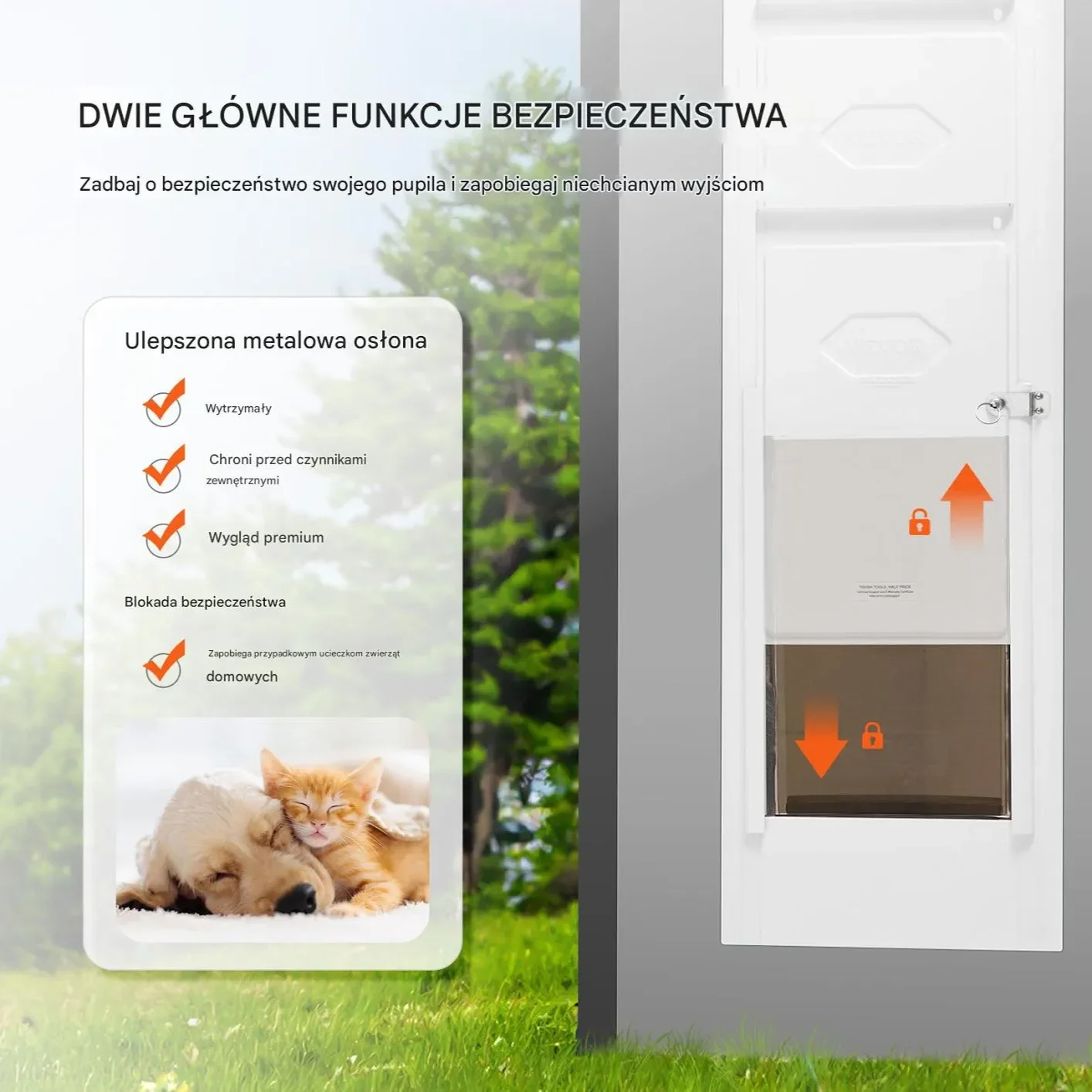 Drzwiczki dla psa do szklanych drzwi przesuwnych - regulowane 76-81 cm - obrazek 4