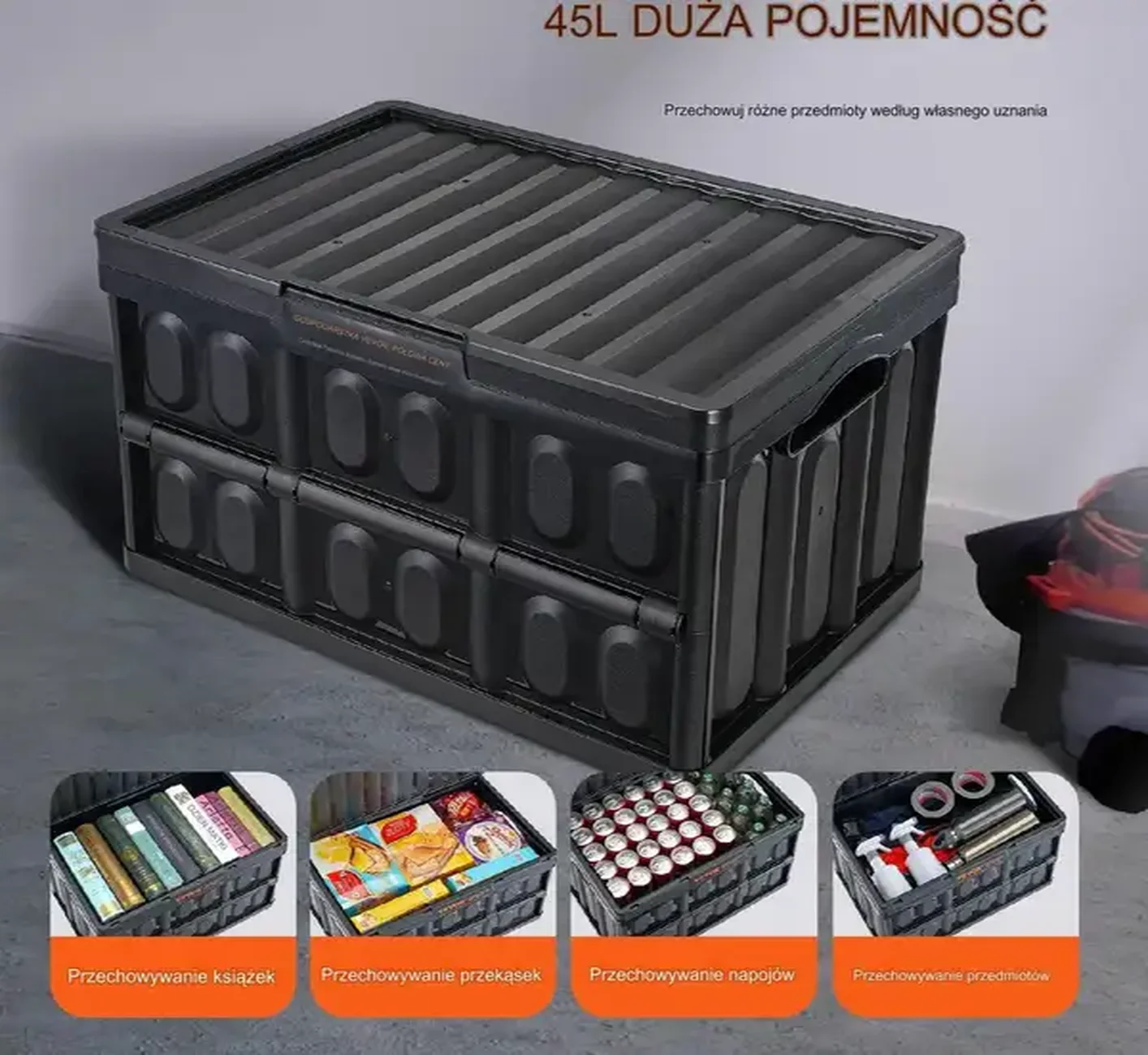 Skrzynka plastikowa pojemnik magazynowy 3 SZTUKI 52.5 x 36 x 30 cm - obrazek 3