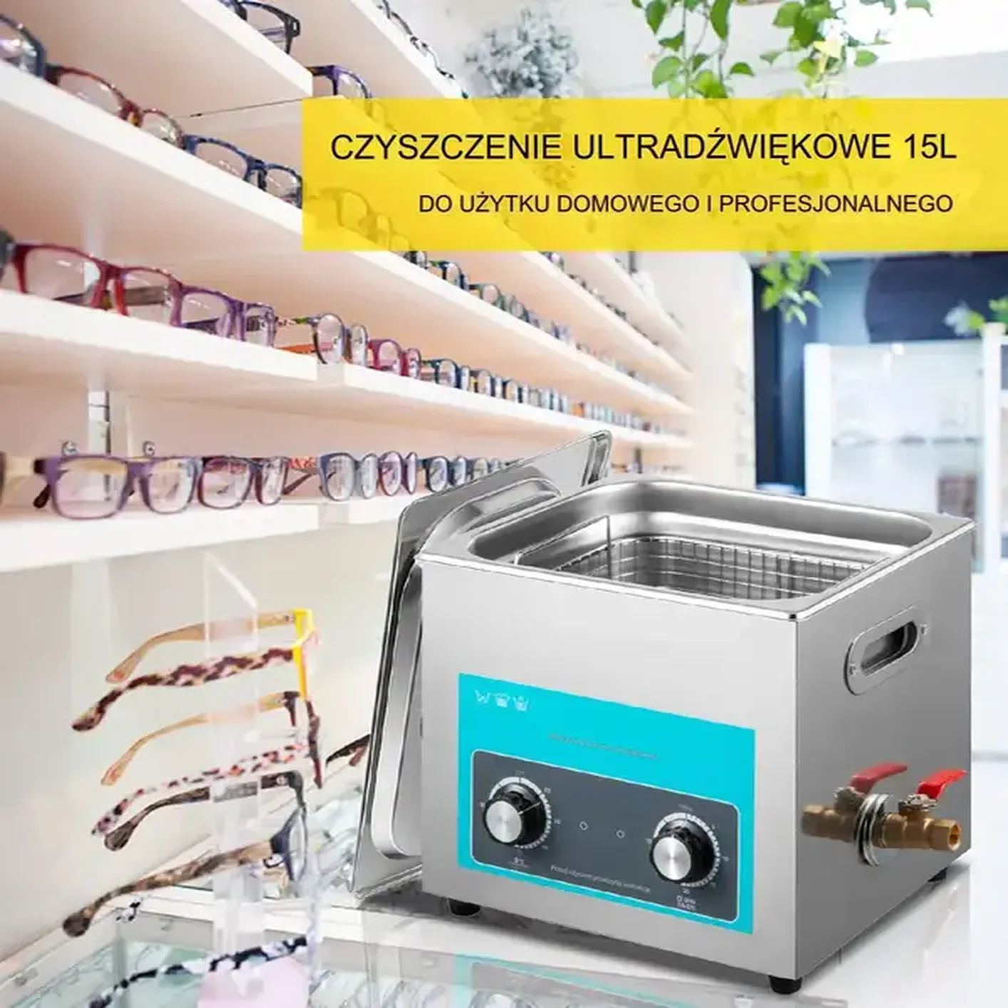 Myjka Ultradźwiękowa do czyszczenia biżuterii narzędzi 15L - obrazek 3