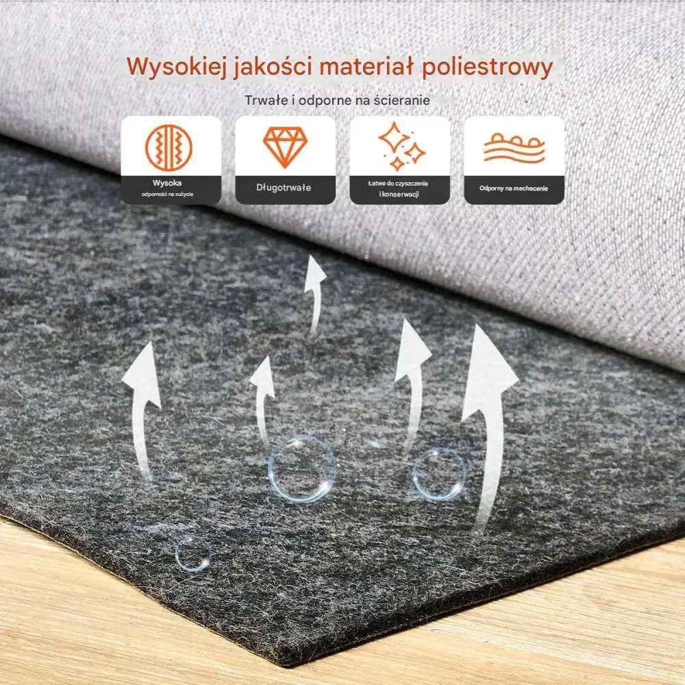 Mata pod dywan 2750 x 3660 mm 12 mm filcowa amortyzująca szara - obrazek 3