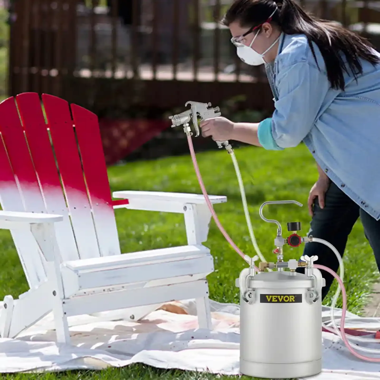 Zbiornik Ciśnieniowy do Malowania 10L z Pistoletem Natryskowym 1.5mm - obrazek 2