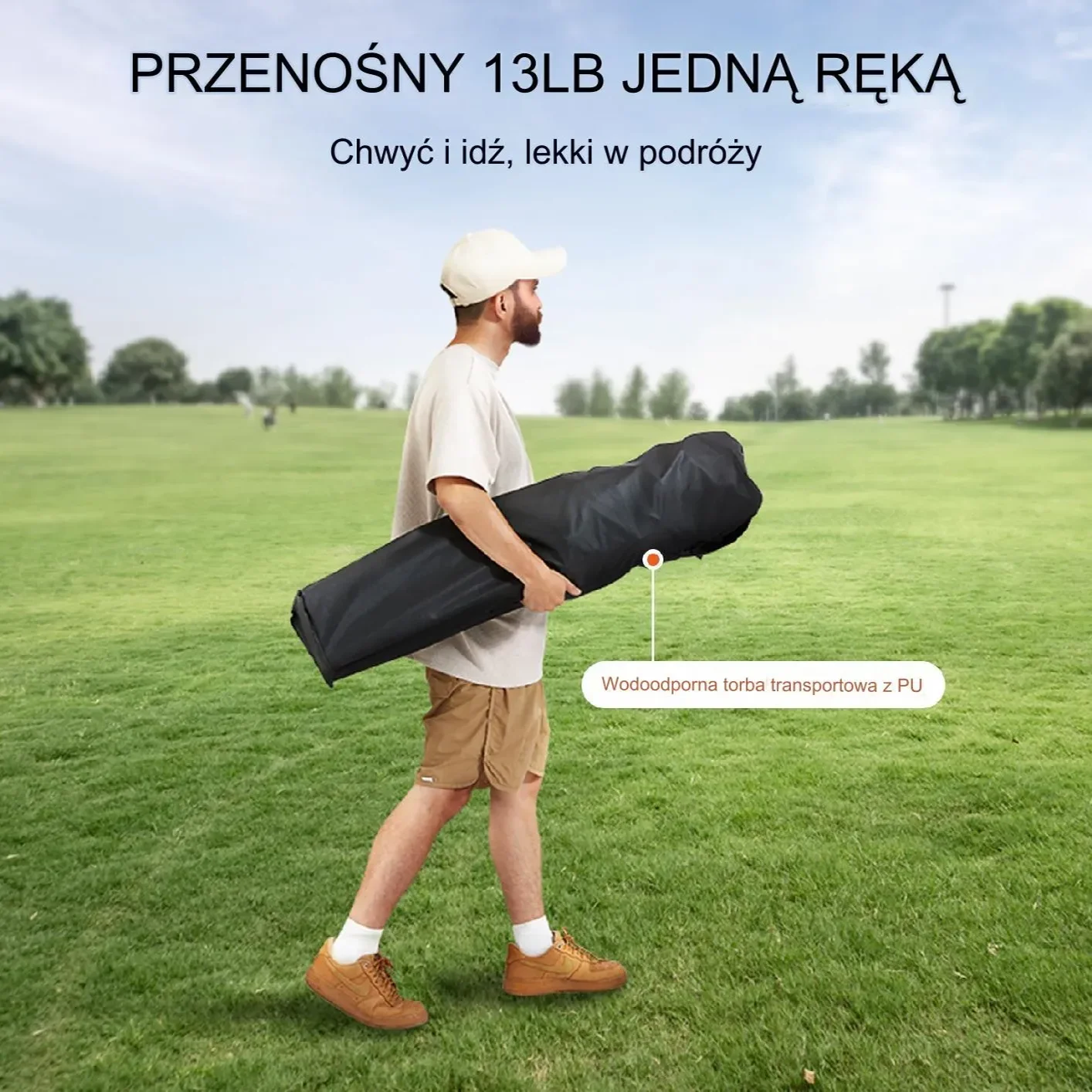 Krzesło turystyczne wędkarskie kempingowe składane czarne - obrazek 4