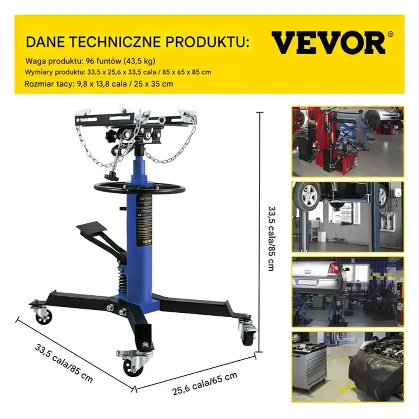 Podnośnik do skrzyni biegów i silnika 500 kg do montażu i demontażu - obrazek 2