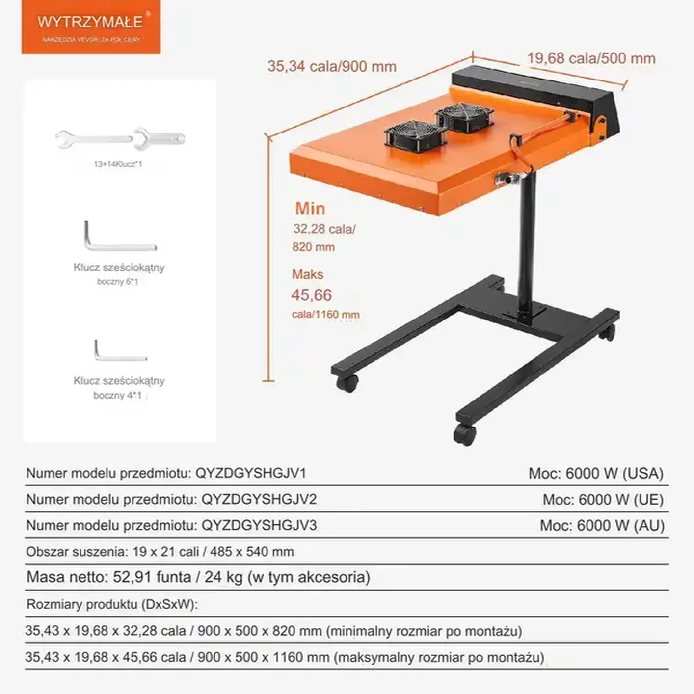 Suszarka sitodrukowa suszarka do sitodruku 6000 W