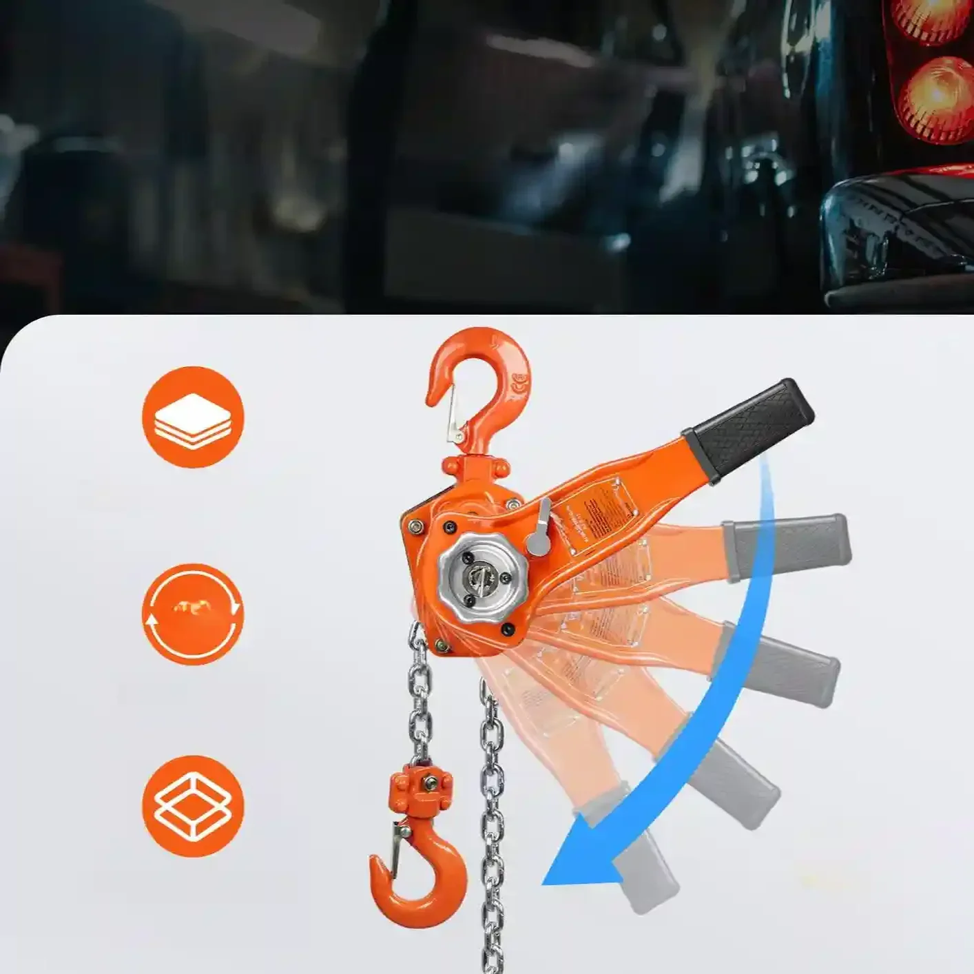 Wciągarka wyciągarka łańcuchowa ręczna 250 kg 1,4 m - obrazek 6