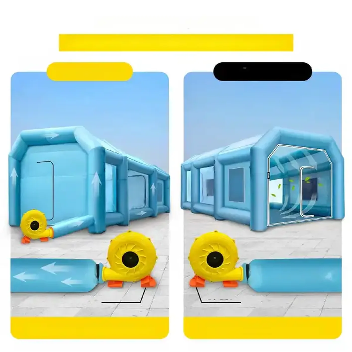 Nadmuchiwany namiot lakierniczy Kabina lakiernicza samochodowa 9x6x4m+ dmuchawy - obrazek 4