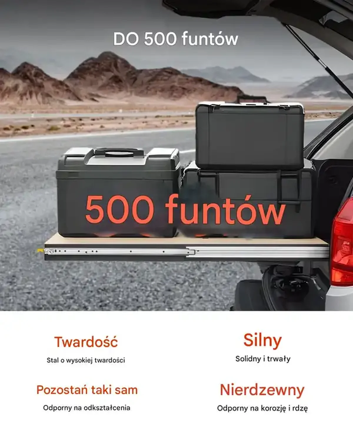 Prowadnice do szuflad do 227 kg kulkowe z blokadą - boczne montowanie - obrazek 3