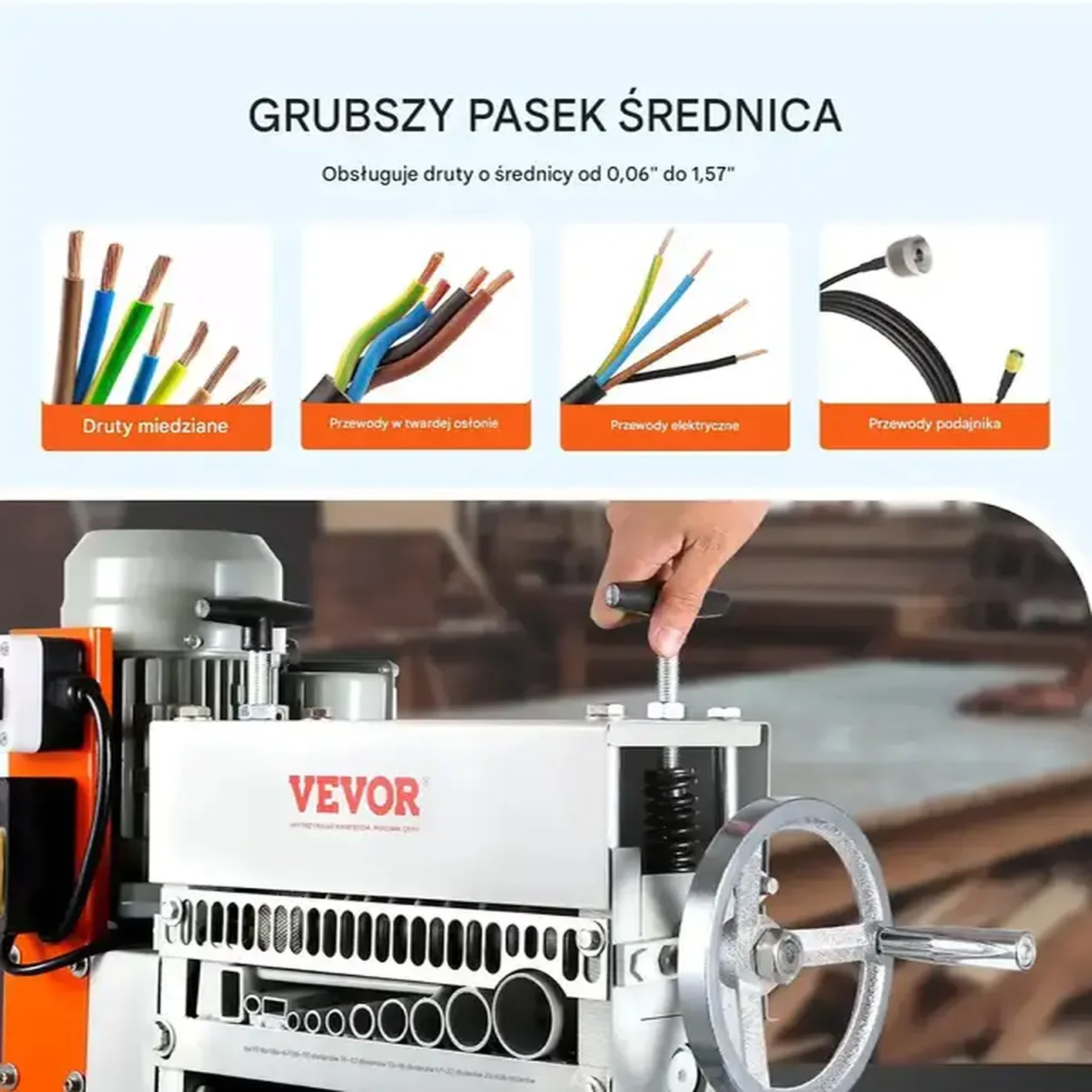 Maszyna do zdejmowania izolacji z kabli 1,5-40 mm - elektryczna ręczna - obrazek 5