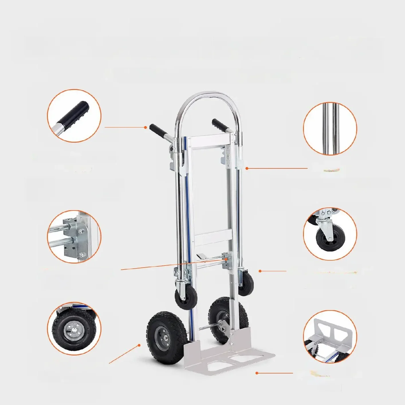 Wózek transportowy magazynowy składany aluminiowy 363 kg - obrazek 3