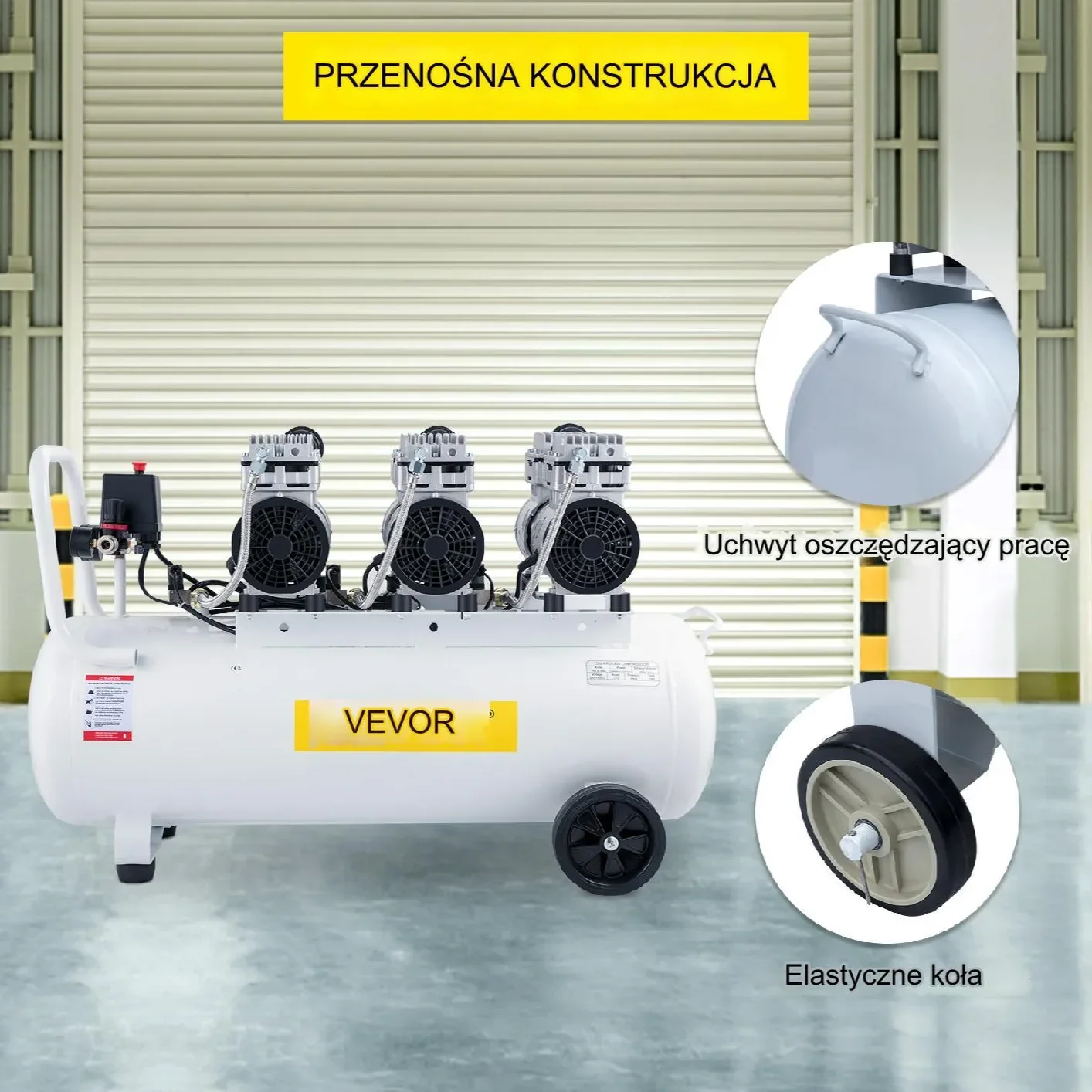 Kompresor sprężarka powietrza 100 L 750 W - obrazek 5