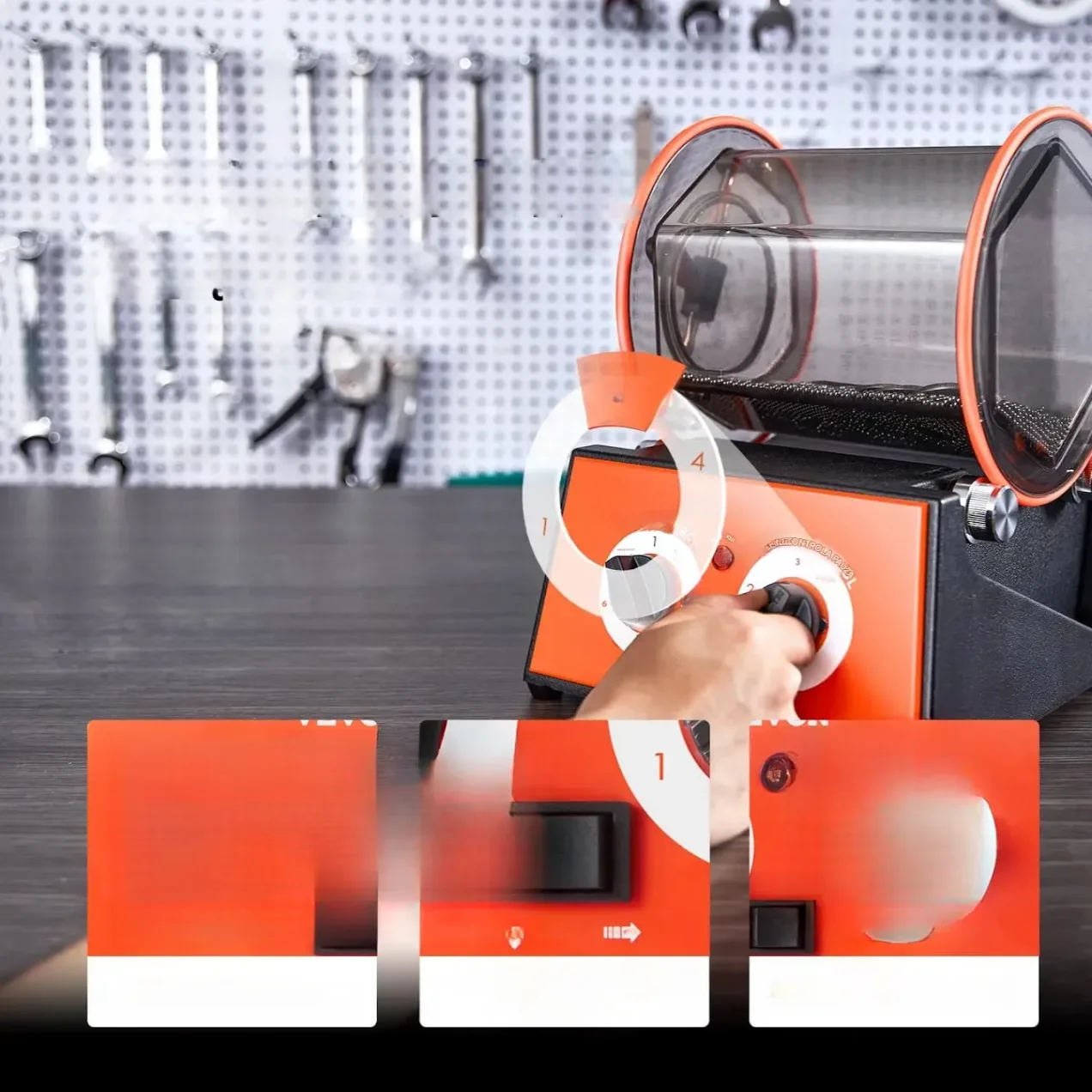 Bębnowa polerka jubilerska obrotowa 5kg metale biżuteria warsztat DIY - obrazek 5